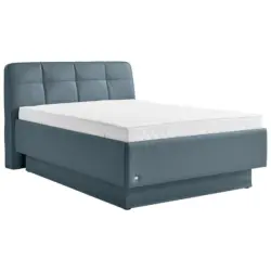 Polsterbett gepolstertes Kopfteil, Lattenroste, Matratzen Hellblau 140/200 cm