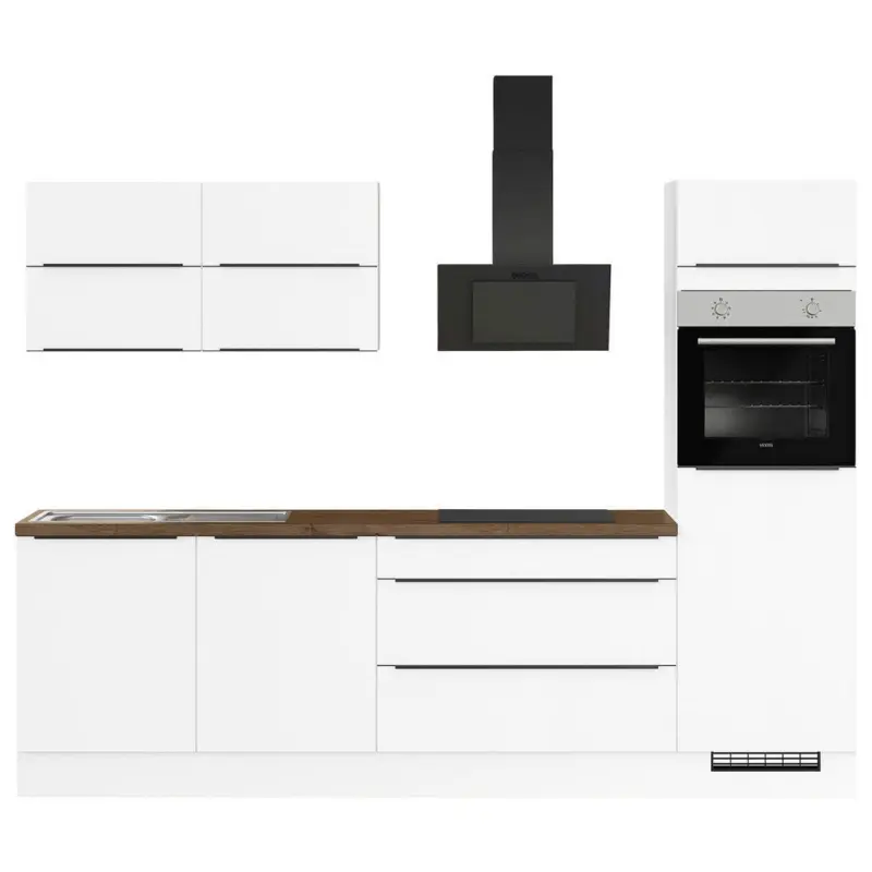 K&uuml;chenleerblock 280 cm in Wei&szlig;