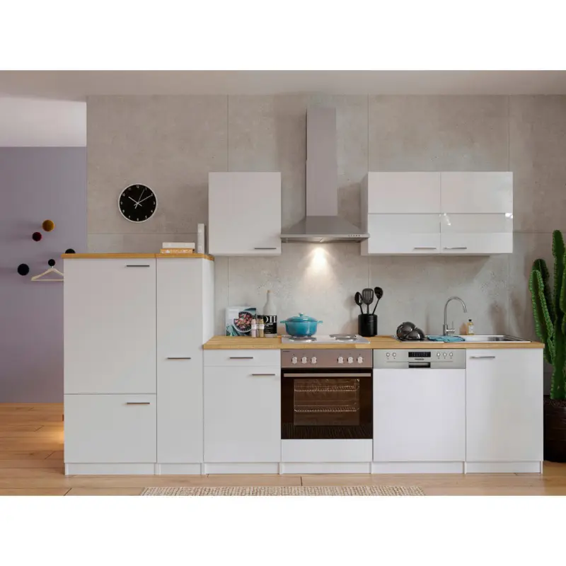 K&uuml;chenleerblock 310/200/60 cm in Wei&szlig;