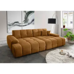 Bigsofa in Boucl&eacute; Goldfarben
