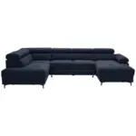 XXXLutz Lauterach - Ihr M&ouml;belhaus bei Bregenz Wohnlandschaft Combo in Flachgewebe Dunkelblau