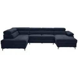 Wohnlandschaft Combo in Flachgewebe Dunkelblau