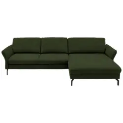 Ecksofa Beldomo System in Velours Waldgr&uuml;n 306/179 cm