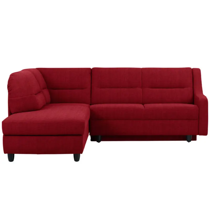 Ecksofa in Chenille Rot 208/226 cm