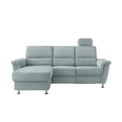 Ecksofa in Chenille Blau 165/231 cm