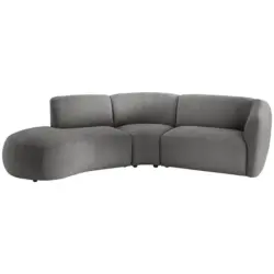 Ecksofa in Mikrofaser Graubraun 182/276 cm