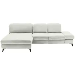 Ecksofa in Chenille Naturfarben 198/288 cm