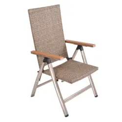 Gartenstuhl Metall, Kunststoff Champagner, Graubraun