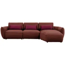 Ecksofa in Chenille Bordeaux 340/190 cm