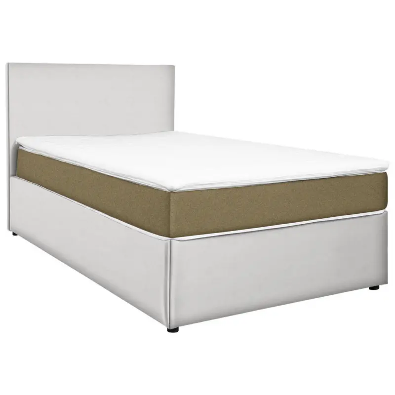 Boxbett 180/200 cm in Gelb, Wei&szlig;