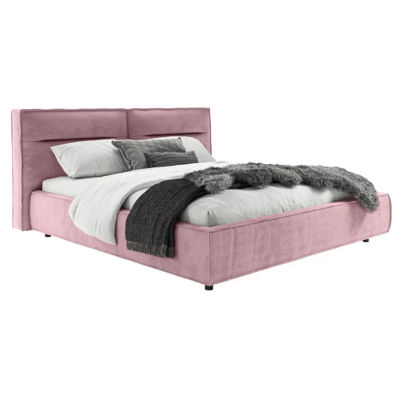 Polsterbett gepolstertes Kopfteil Altrosa 160/200 cm