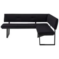 Eckbank 190/150 cm in Anthrazit, Schwarz