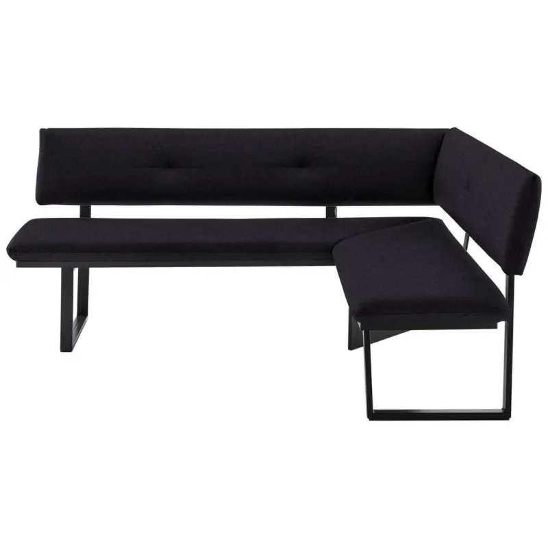 Eckbank 190/150 cm in Anthrazit, Schwarz