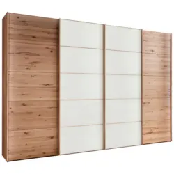 Schwebet&uuml;renschrank in Wei&szlig;, Buchefarben