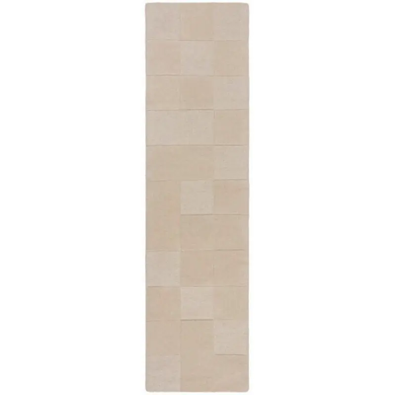 Handwebteppich 60/230 cm Checkerboard Naturfarben