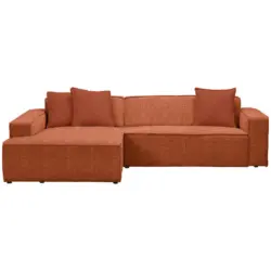 Ecksofa in Chenille Rostfarben 188/280 cm