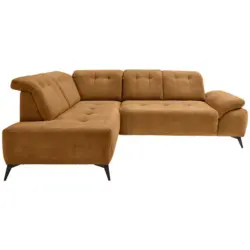 Ecksofa in Cord Goldfarben 200/272 cm
