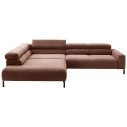 Ecksofa in Cord Rostfarben 219/309 cm