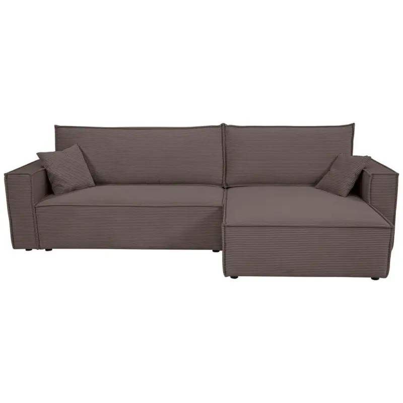 Ecksofa in Cord Mokka