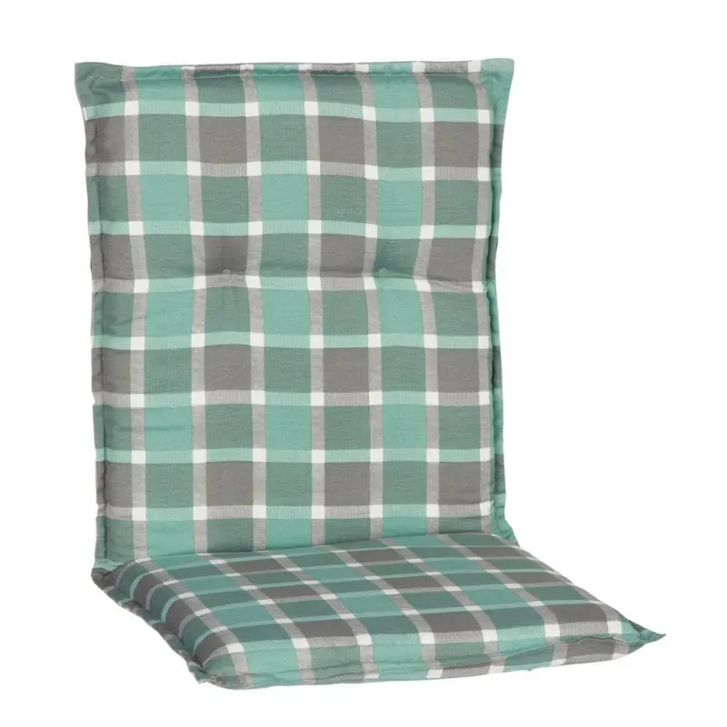 Sesselauflage in Grau, T&uuml;rkis Karo