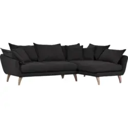 WOHNLANDSCHAFTL-Form in Mikrofaser Anthrazit