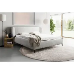 Polsterbett Lattenrost, Bettkasten Beige 180/200 cm