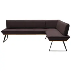 Eckbank 243/183 cm in Braun, Schwarz, Eichefarben
