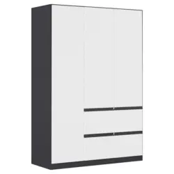 Kleiderschrank in Grau, Wei&szlig;