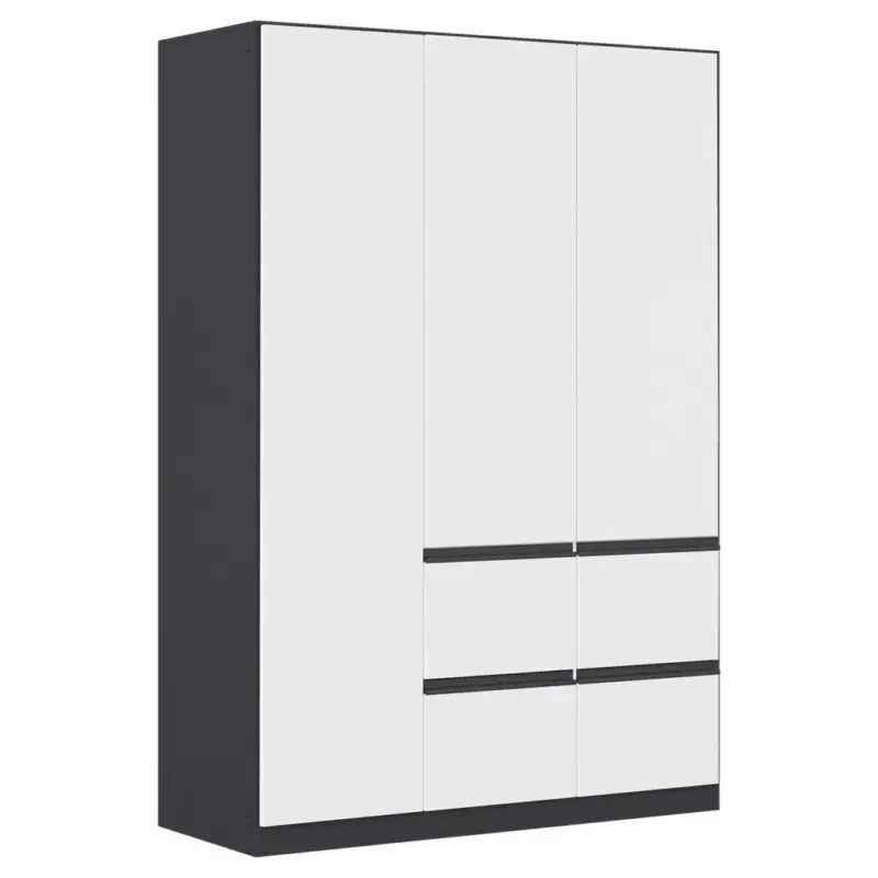 Kleiderschrank in Grau, Wei&szlig;