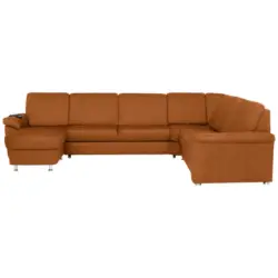 Wohnlandschaft in Flachgewebe Cognac