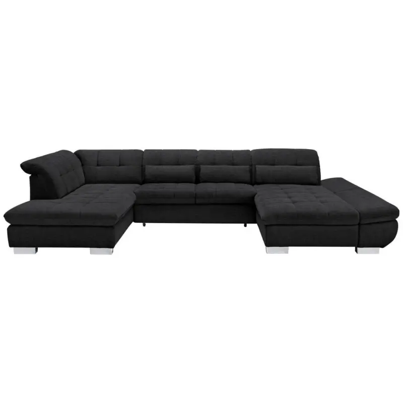 Wohnlandschaft in Mikrofaser Graphitfarben