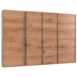 Schwebet&uuml;renschrank in Wei&szlig;, Eichefarben