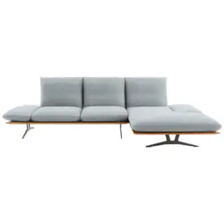 Ecksofa in Flachgewebe Hellgrau 314/159 cm