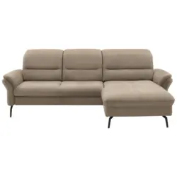 Ecksofa in Flachgewebe Naturfarben, Sandfarben 260/181 cm