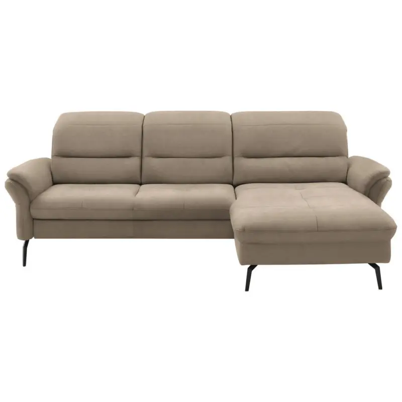 Ecksofa in Flachgewebe Naturfarben, Sandfarben 260/181 cm