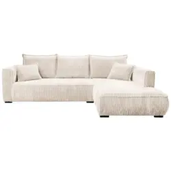 Ecksofa in Cord Creme 322/208 cm