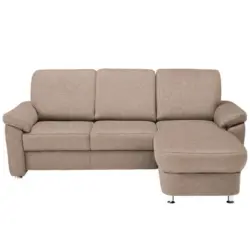 Ecksofa in Flachgewebe Sandfarben 250/163 cm