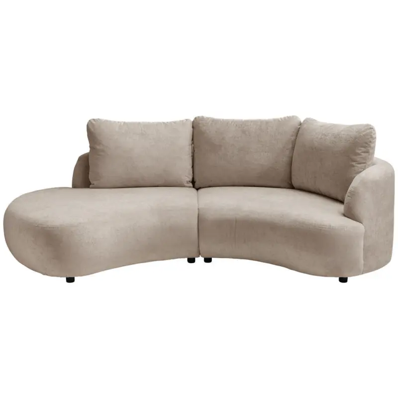 Ecksofa in Mikrofaser Taupe 250/139 cm