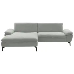 Ecksofa in Webstoff Hellgrau 197/295 cm