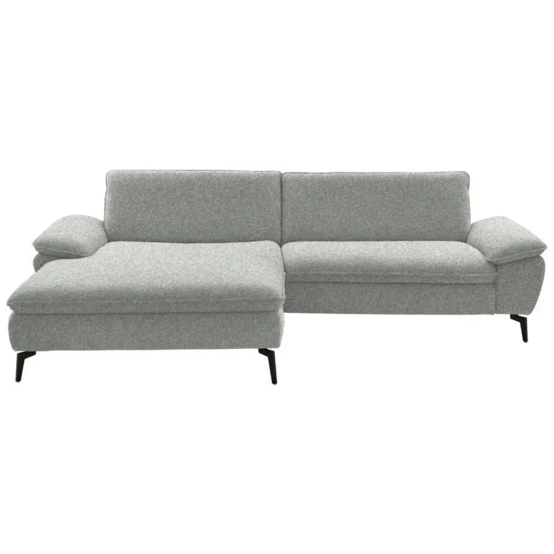 Ecksofa in Webstoff Hellgrau 197/295 cm