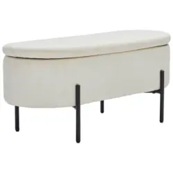 Truhenbank in Metall, Textil 95/43/36 cm