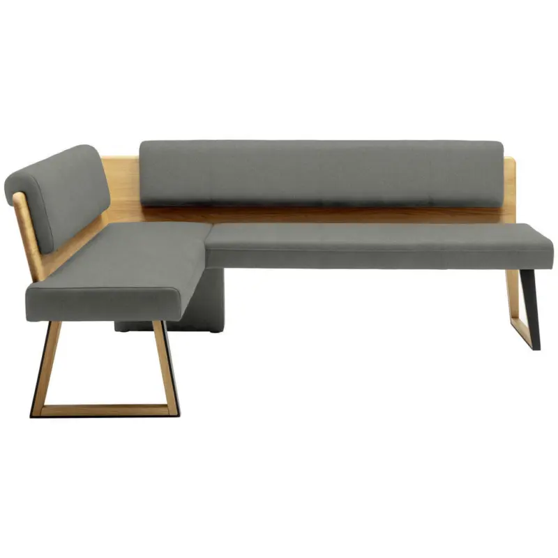 Eckbank 165/215 cm in Hellgrau, Wildeiche