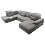 XXXLutz Lauterach - Ihr M&ouml;belhaus bei Bregenz Wohnlandschaft in Mikrovelours Schlammfarben