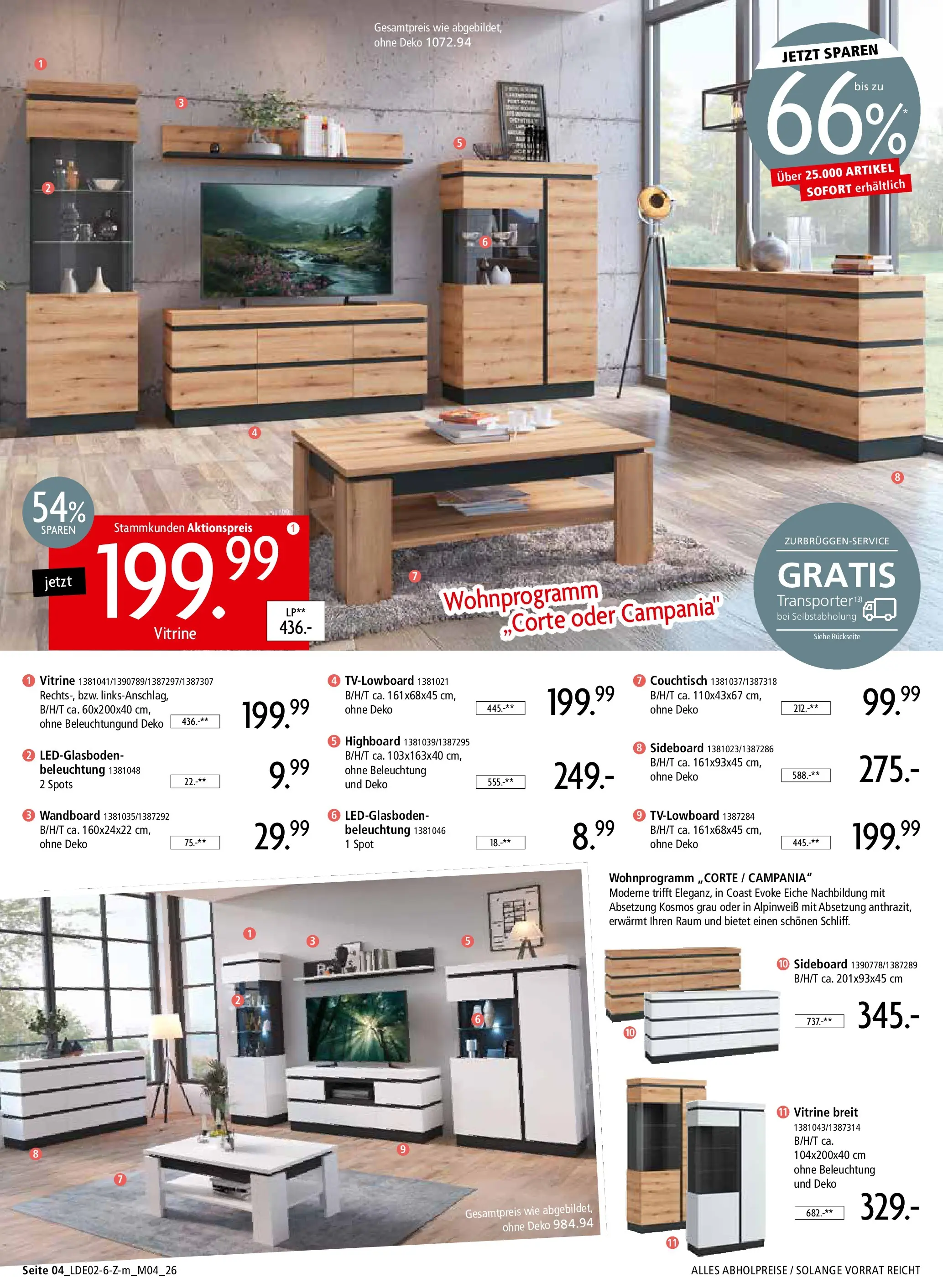 Zurbrüggen Unschlagbar günstig (ab 22.02.2026) zum Blättern | Seite: 4 | Produkte: Sideboard, HIghboard, Wandboard, Couchtisch