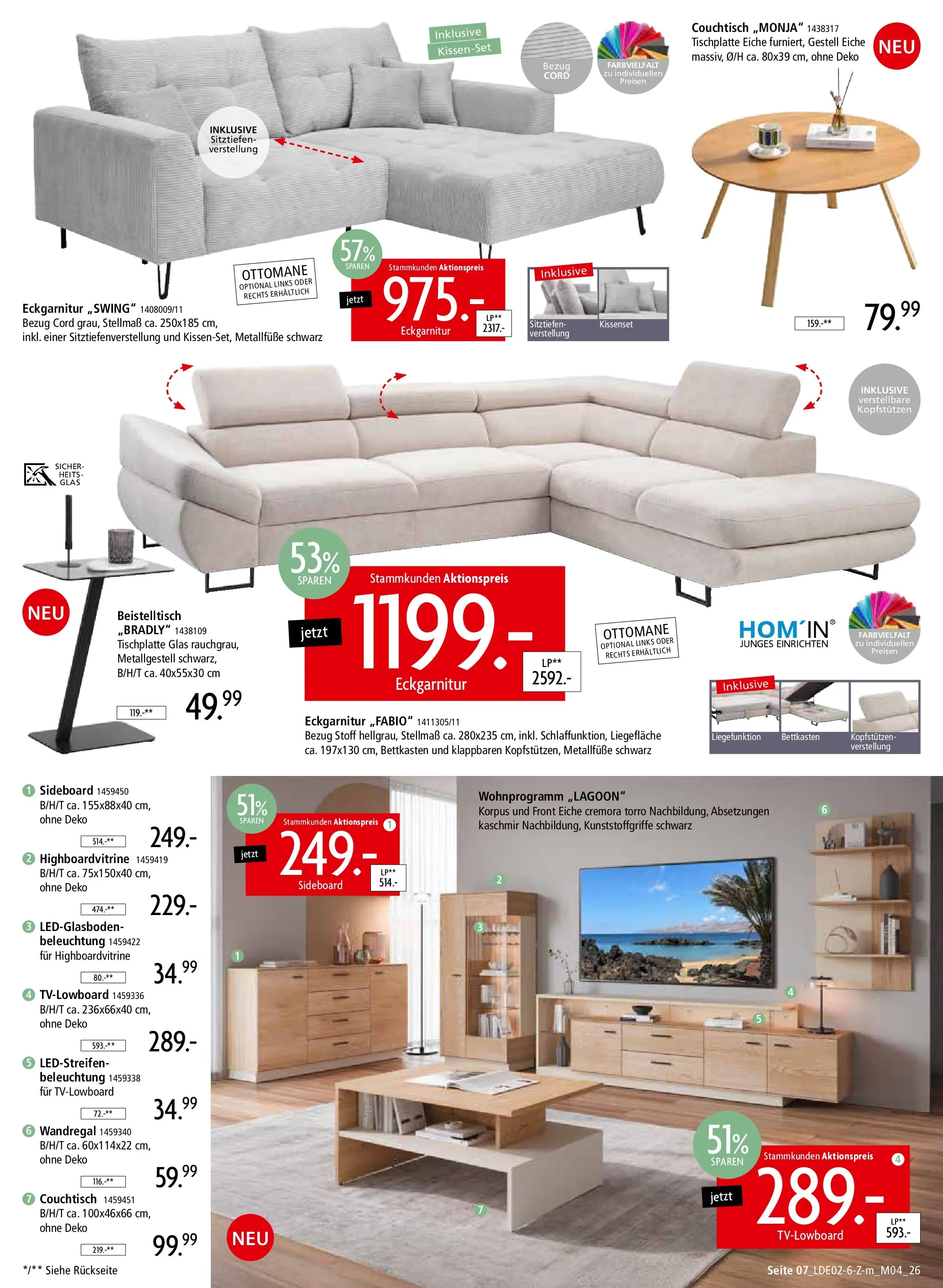 Zurbrüggen Unschlagbar günstig (ab 22.02.2026) zum Blättern | Seite: 7 | Produkte: Sideboard, Beistelltisch, Wandregal, Couchtisch