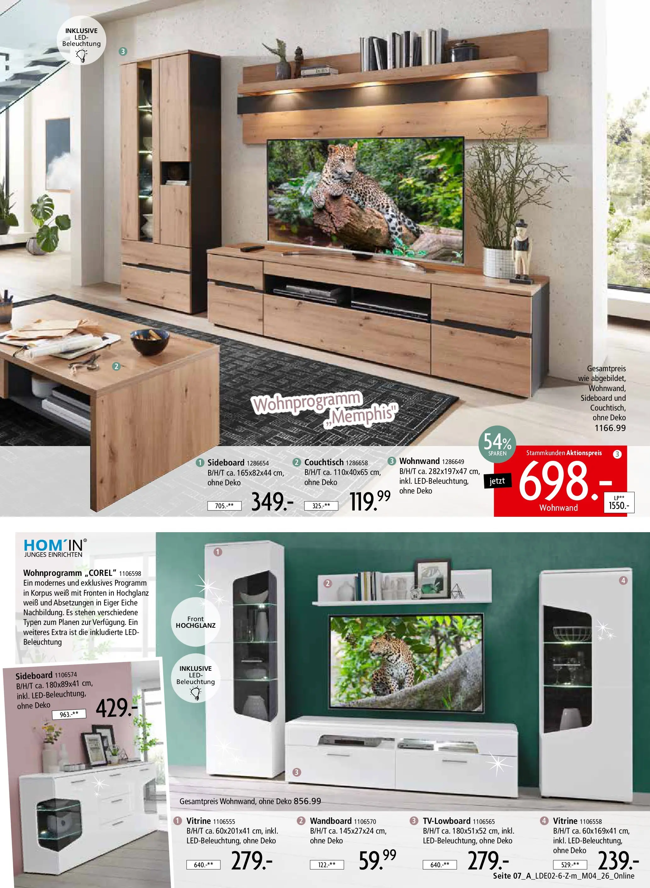 Zurbrüggen Unschlagbar günstig (ab 22.02.2026) zum Blättern | Seite: 9 | Produkte: Sideboard, Wohnwand, Vitrine, Couchtisch