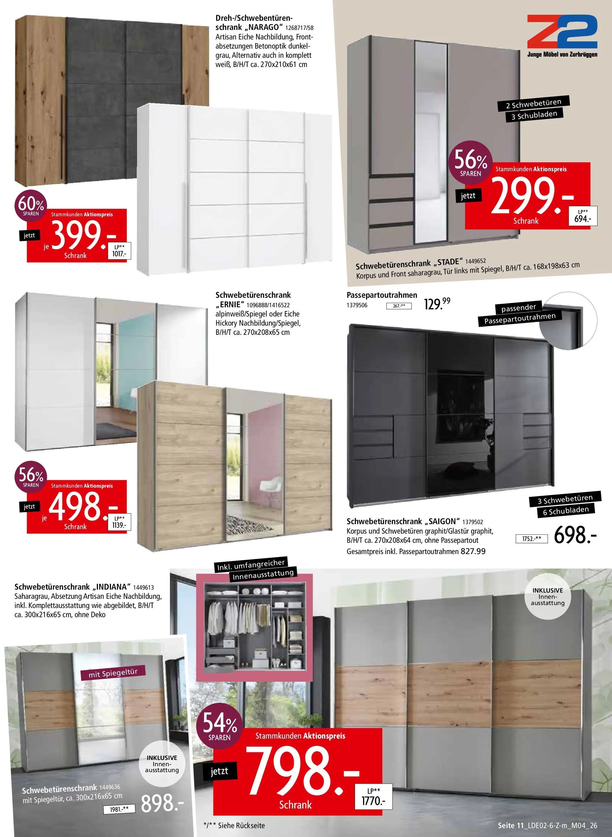 Zurbrüggen Unschlagbar günstig (ab 22.02.2026) zum Blättern | Seite: 15 | Produkte: Schwebetürenschrank, Schrank, Tür