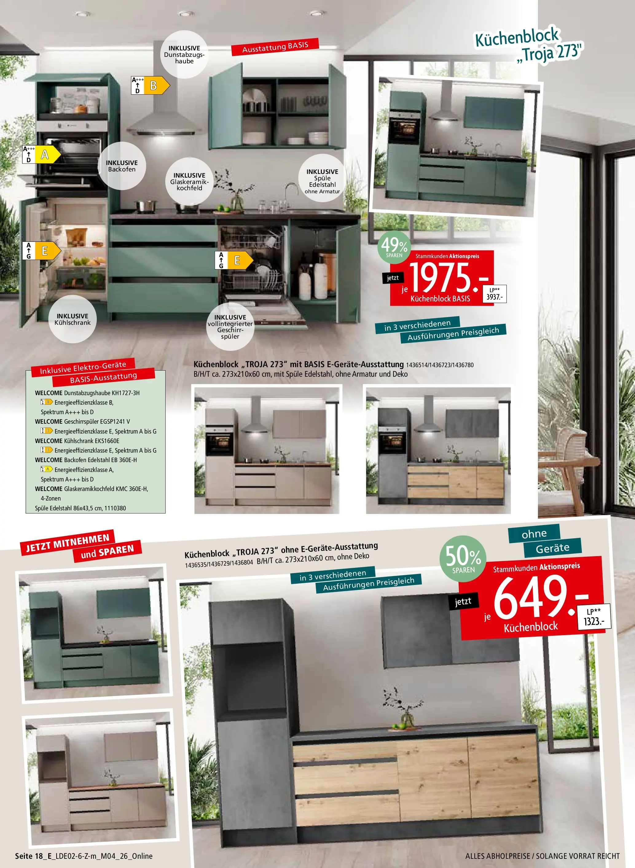 Zurbrüggen Unschlagbar günstig (ab 22.02.2026) zum Blättern | Seite: 46 | Produkte: Küchenblock, Kochfeld, Armatur, Backofen