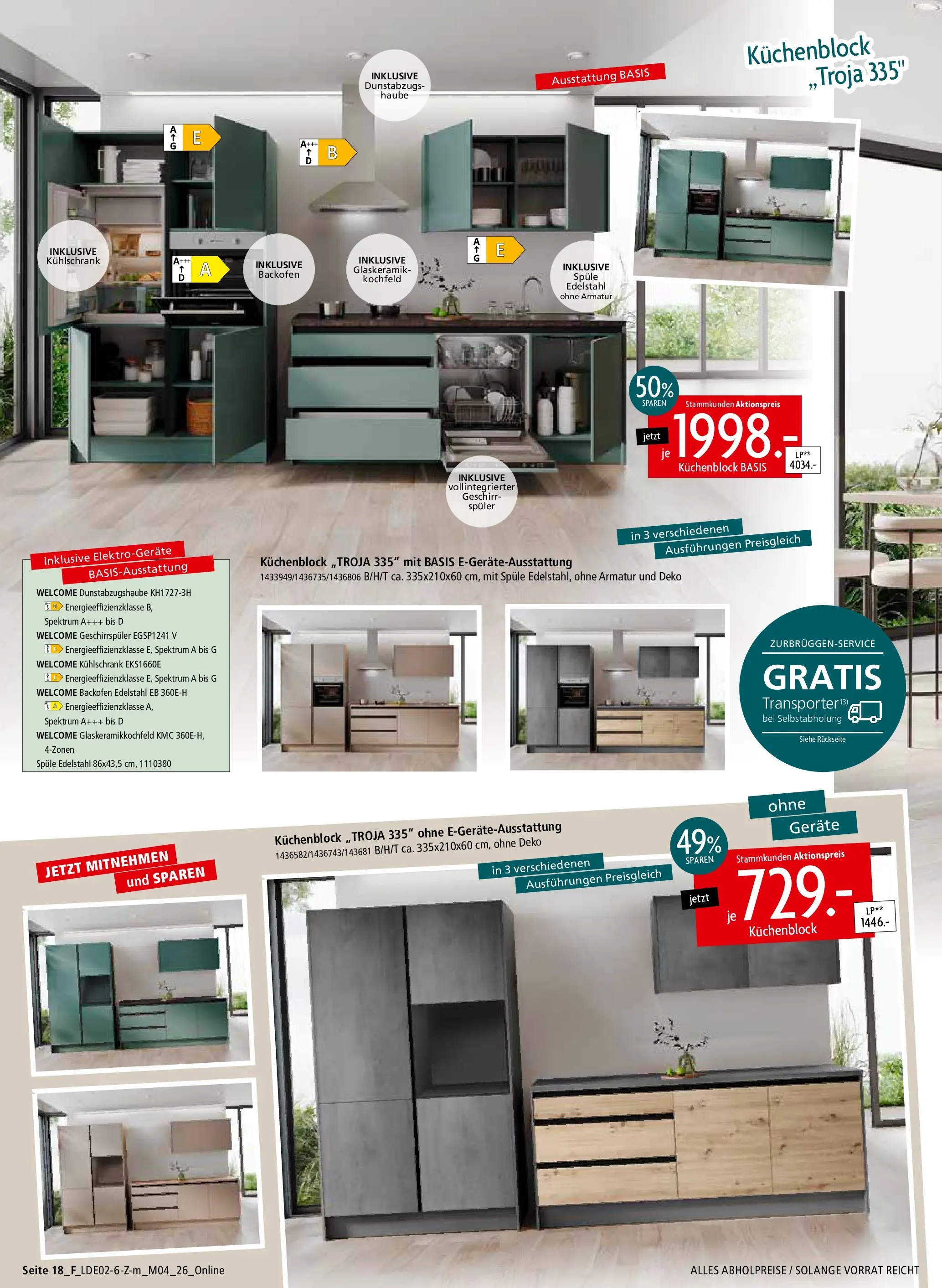 Zurbrüggen Unschlagbar günstig (ab 22.02.2026) zum Blättern | Seite: 48 | Produkte: Geschirrspüler, Küchenblock, Kochfeld, Armatur