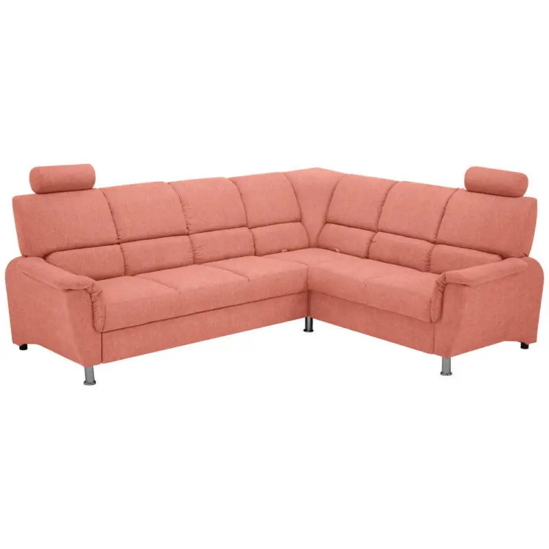 Ecksofa in Webstoff Koralle 270/216 cm